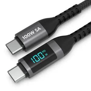 [하프클럽/로랜텍]로랜텍 빌리프 LCD 디스플레이 100W 5A C to C PD 초고속충전 케이블1.2m