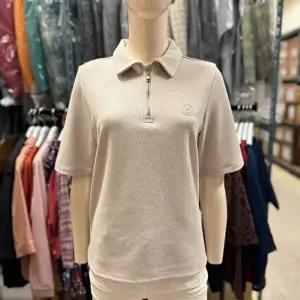 [셀러허브 2]크로커다일레이디 HC28 5부카라집업 티셔츠 기본 형태의 5부 카라 집업 티셔츠  CLEFT (45638