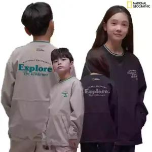 내셔널지오그래픽 키즈 내셔널지오그래픽키즈 바시티 우븐 맨투맨 K241USW060 K241USW060--IC