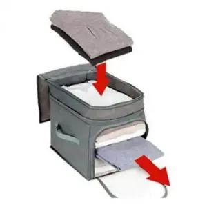 [생활] 1칸 앞지퍼 의류 수납함 부직포 옷장 정리함 의류 보관함