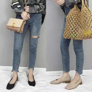 블랙플랫슈즈 여자 모임 직장인 면접 구두 오피스룩 플렛 슈즈 코디