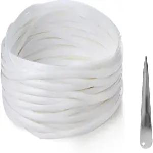 FAMMOM 라탄 가구 고정 키트(직조 도구 포함) 위커 수리 재료 및 정원 의자 바구니 설치용 흰색 평평한