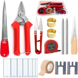 Luxiys 바구니 직조 키트 라탄 수리 도구 위커 가구용 솔잎 코일링 DIY 핸드크래프트 제작 용품