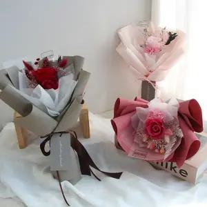 장미 꽃다발 축하 발렌타인데이 생일 장미 꽃다발 생화 프리저브드 안개꽃다발 여자친구 스승의날 어린이집