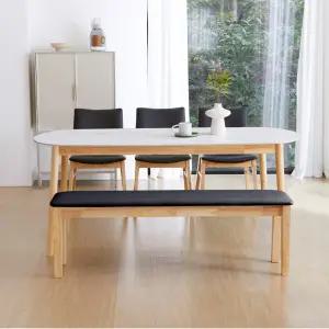 스칸디 빈츠 1800 6인 사각/타원 세라믹 식탁세트(의자3+벤치1)