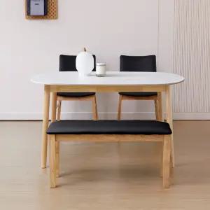 스칸디 빈츠 1600 4인 타원 세라믹 식탁세트(의자2+벤치1)