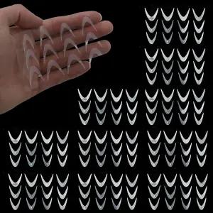 120PCS 듀얼 폼 프렌치 팁 네일 스티커 - 셀프 몰드 및 젤 익스텐션용 실리콘 매니큐어