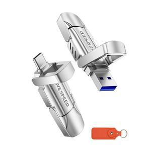 이동 속도 1TB 솔리드 스테이트 플래시 드라이브 570MB/s 고속 USB 드라이브(타입 C + 3.2 듀얼 포트 포함), 15, 16,17 시리즈 /Android /Phone / 오디오 스마트 TV와 호환되는