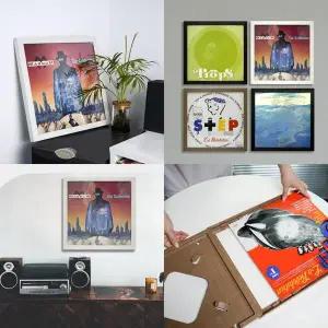 B03F 12 레코드 용 프레임 비닐 레코드 앨범 프레임 디스플레이 수납함 용 프레임이있는 벽걸이