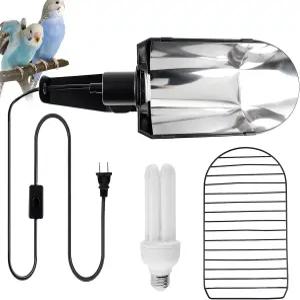 모든 종류의 포획 새를 위한 2.4 UVB UVA 20W 컴팩트 형광 전구가 장착된 츄 가드 램프 후드가 포함된