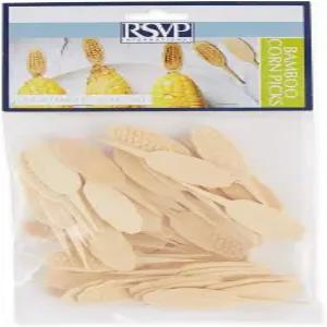 RSVP 인터내셔널 옥수수 온 더 콥 홀더/애피타이저 픽 세트 손을 열과 지저분함으로부터 보호 일회용 50개