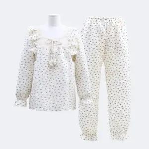 루이무이 [2종세트] 소나 체리 스퀘어넥 누빔 본딩 파자마 상하세트