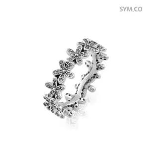 판도라 190934CZ 데이지 큐빅장식 플라워 여자 실버 반지 d