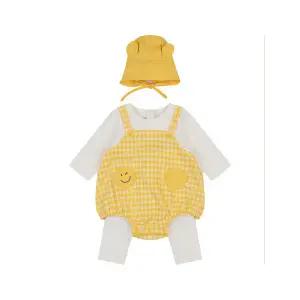 [롯데백화점]아가방 스마일체크바디수트상하(모자)(YELLOW) 01T127907