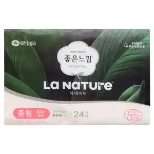 좋은느낌 라네이처 울트라 슬림 날개형 생리대 중형 24개입 1팩
