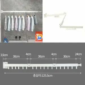 3단 SLF316Y5 폴딩 벽걸이 빨래건조대 화이트 이불건조대