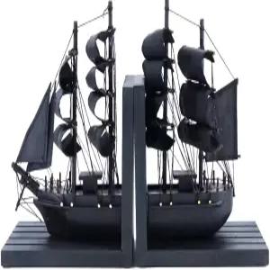 NAUTIMAL 나무 선박 블랙 펄 해적 10인치 미리 건조된 카리브해 연안 범선 장식 항해 선물 예약하기