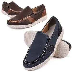 남성 슬립온 캐주얼 신발 가죽