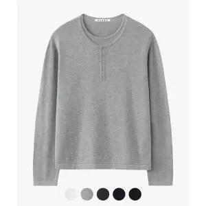 SUARE 코튼 모달 레이어드 헨리넥 니트 5 COLOR 1700586