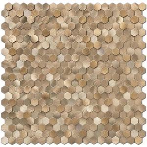 스틱구 필 앤 스틱 백스플래시 타일, 모자이크 셀프 접착 타일에 붙이기, 주방 욕실 벽난로 청소를 위한 3D 헥사곤 백스플래시(8PCS, 구리)