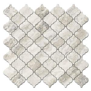 스틱구 아라베스크 필 앤 스틱 백스플래시 타일, 주방 및 욕실용 백스플래시 스틱, 베이지 마블 룩 PVC 혼합 금속 알루미늄 모자이크 타일(10장)