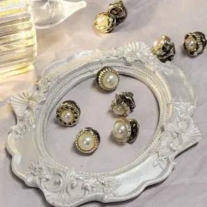 스몰 포인트 브로치 세트 화이트진주