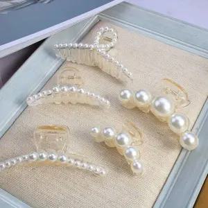 [에이치플러스몰]TBZ 오봉진주라인업집게핀 올림 머리 헤어 왕 집게 핀