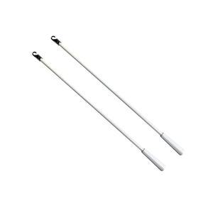 YCUHEN 2PCS 블라인드 완드 24인치 길이의 흰색 세로 창문 블라인드 틸트 완드 유리 섬유 블라인드 완드 교체 부품(Windows 커튼 도어용 후크 및 핸들 포함)