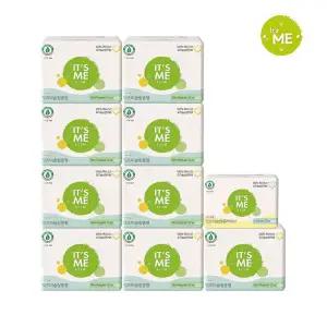 [잇츠미] NEW 슬림 유기농 순면커버 생리대 중형 12p x9개+롱 팬티라이너 20p x1개 (총 128p)