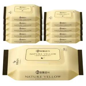 알뜰공식 네이처 옐로우 물티슈 캡형 100매 10개