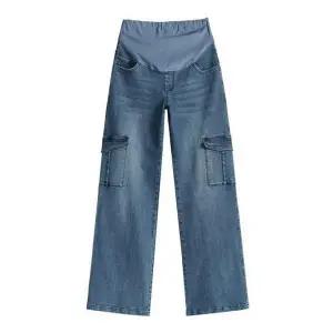 마미누리임산부 카고 와이드 청바지 스판 데님 빅사이즈 임부복 4922 176810