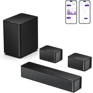 ULTIMEA 스마트 TV용 5.1 사운드바 가상 서라운드 사운드 시스템 320W 최대 출력 조절 가능한 스피커 및