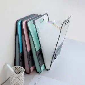 손잡이 아코디언 파일 백 다용도 클리어 파일 대용량 지퍼형 케이스