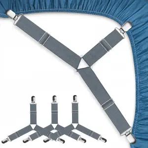 JBYAMUS 침대 시트 스트랩 설치하기 쉬운 장착된 클립 조절 가능한 고정 장치 지저분한 시트에 작별