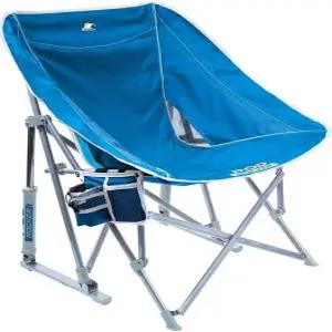 GCI 야외 포드 로커 비치 의자 음료 홀더와 휴대용 가방이 있는 접이식 흔들의자 - 세이브룩 블루