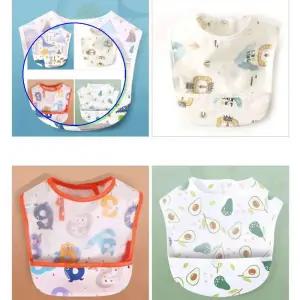 쌍문상회 위생적인 아기이유식턱받이 분리형 휴대식사 유아방수 턱받이