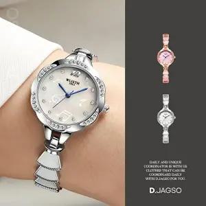 [셀러허브 패션]여성 로즈골드 파란 시침 멜로디 손목시계 (46770627)