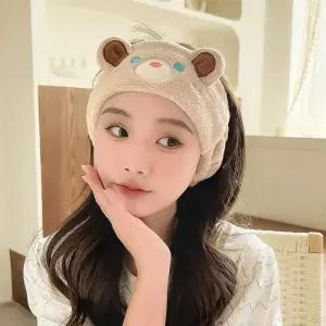 [에스에스_62]극세사 세안 곰돌이 세수 고정 머리띠 1P