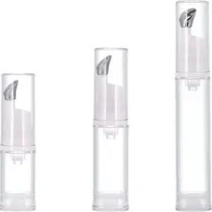 3Pcs 5/10/15ml 젤 크림 용기 플랫 어플리케이터 립 글로스 에어리스 펌프 여행용 병 메탈 마사지 팁 헤드