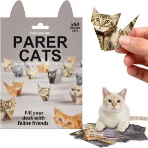 오그도드 종이 고양이 종이접기 키트 5가지 스타일과 2가지 사이즈의 50매 창의적인 홈 데코 애호가를 위한