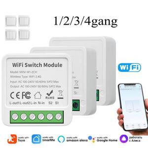 Tuya-스마트 와이파이 스위치 16A 220V 에너지 미터 듀얼 컨트롤 조명 전원 모니터 알렉사 구글 앨리스 스