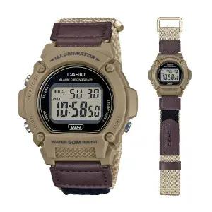 카시오 W-219HB-5A 아웃도어 남성 나토 밴드 디지털 손목 시계