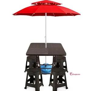 파라솔 의자 접이식 셋트 2단 세트 캠핑 테이블 옥상 사각 라탄 야외용 원형nop072