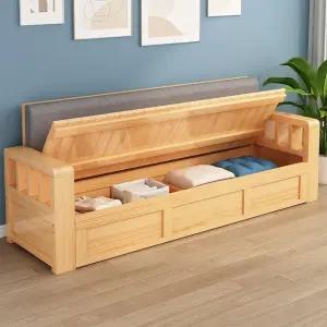 벤치형 원목 쇼파 수납쇼파 원룸 다용도 원목쇼파 거실 현관