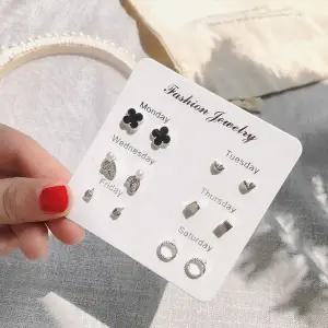 귀걸이 6종세트 악세사리 진주귀걸이 하트귀걸이