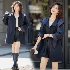 루타꽁몰 여성용 캐주얼 후드 잠바 트렌치코트 코트 야구 봄가을 HO3