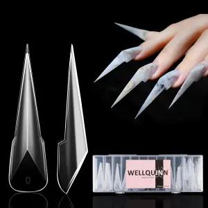 Wellquinn 메카 드래곤 클로 듀얼 네일 폼 아크릴 빌더 젤 확장을 위한 엑스트라 롱 스틸레토 캣 몰드