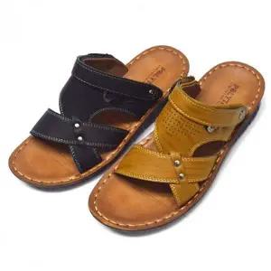 [RIZPICK]남성 통굽 슬리퍼 샌들 2in1 가죽 여름 신발 실내화 겸용