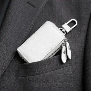 키모아 더블포켓 키홀더 미니 지갑(화이트) 열쇠정리 차키지갑