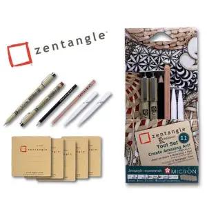 사쿠라 AO73YR72 젠탱글 아트/패턴/도안 마이크론+찰필 C세트